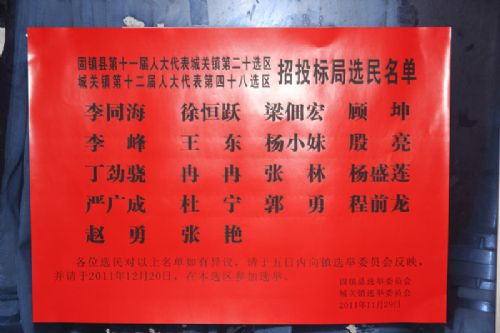 固镇县人民政府--县招投标局进行选民公示