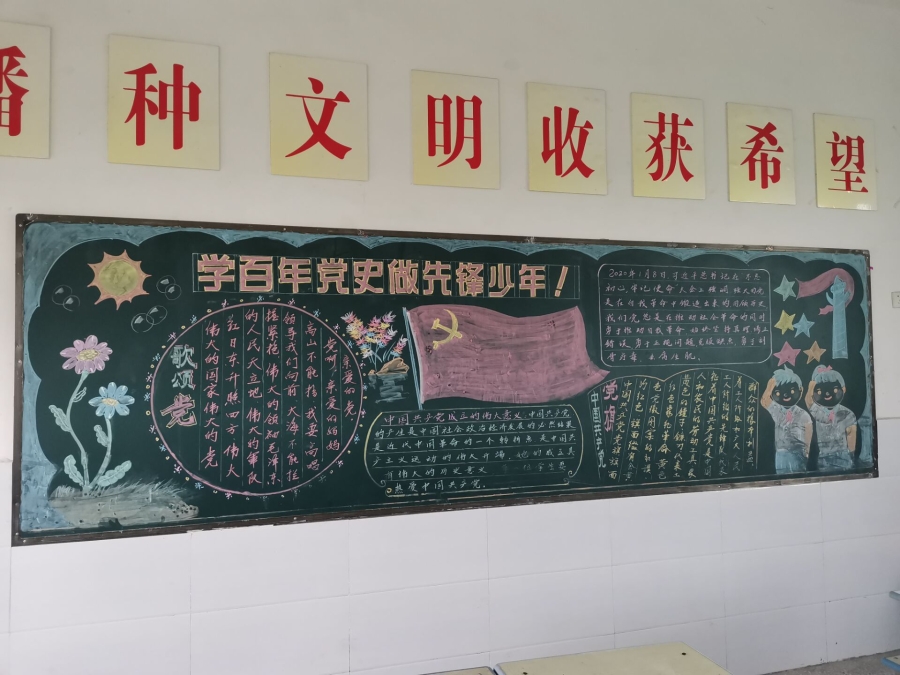 何集中心校陆集小学开展学党史心有信主题黑板报评选活动