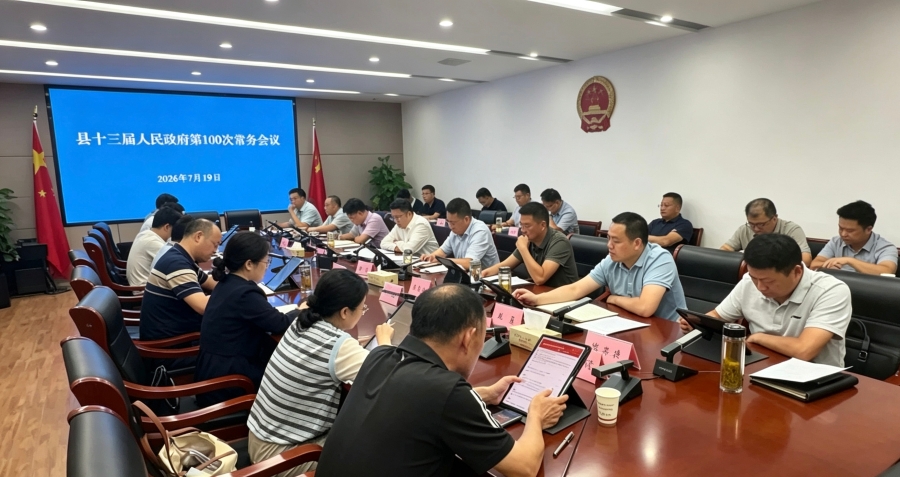 县十三届人民政府第100次常务会议召开